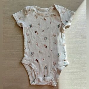 Carter's Cream Leaf Print Baby Bodysuit